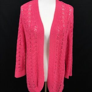 Chico’s Size 3 Pink Open Front Cardigan